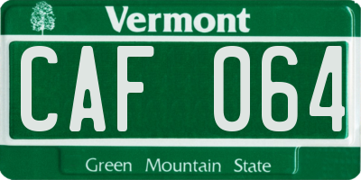VT license plate CAF064
