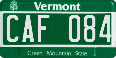 VT license plate CAF084