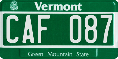 VT license plate CAF087