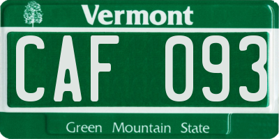 VT license plate CAF093