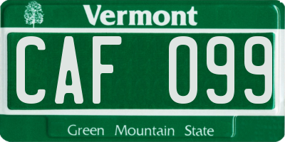 VT license plate CAF099