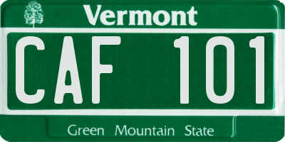 VT license plate CAF101