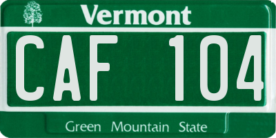 VT license plate CAF104