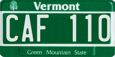 VT license plate CAF110