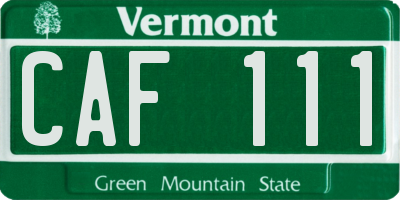 VT license plate CAF111