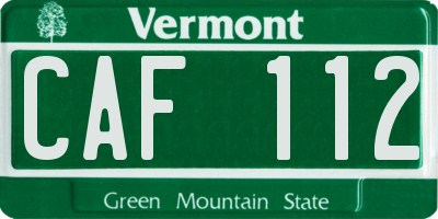 VT license plate CAF112