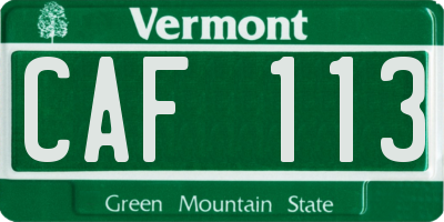 VT license plate CAF113