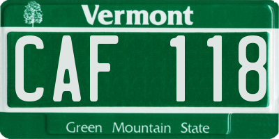 VT license plate CAF118