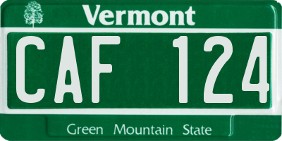 VT license plate CAF124