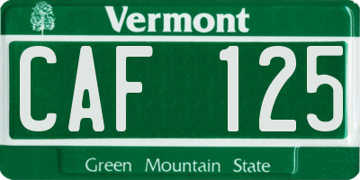 VT license plate CAF125