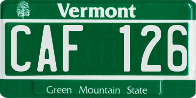 VT license plate CAF126