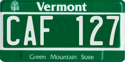 VT license plate CAF127