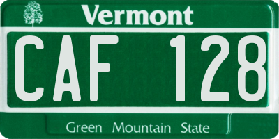 VT license plate CAF128