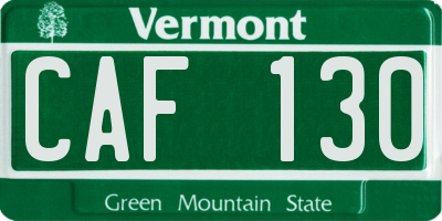 VT license plate CAF130