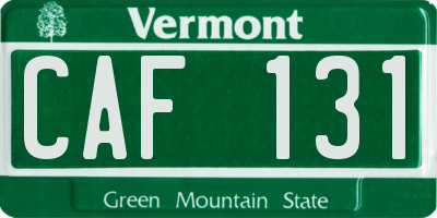 VT license plate CAF131