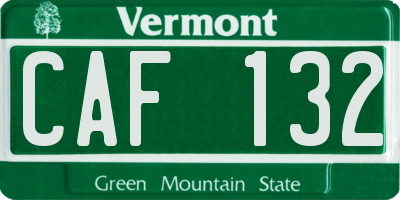 VT license plate CAF132