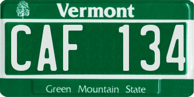 VT license plate CAF134