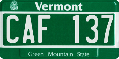 VT license plate CAF137