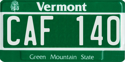 VT license plate CAF140