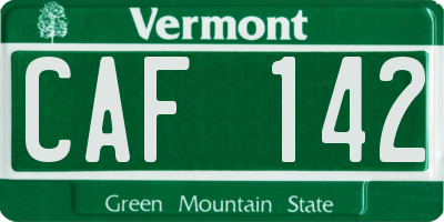 VT license plate CAF142