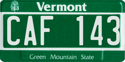 VT license plate CAF143