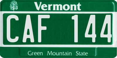 VT license plate CAF144