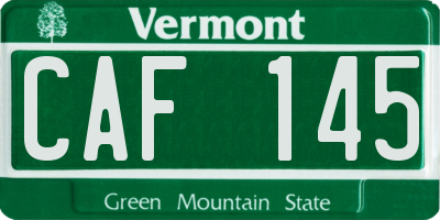 VT license plate CAF145