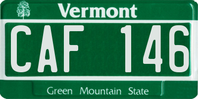 VT license plate CAF146