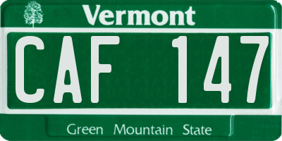 VT license plate CAF147