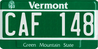 VT license plate CAF148
