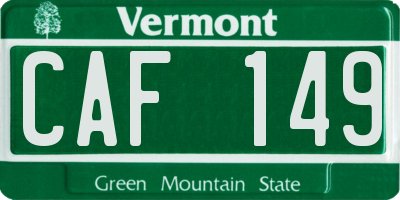 VT license plate CAF149