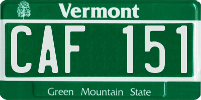 VT license plate CAF151
