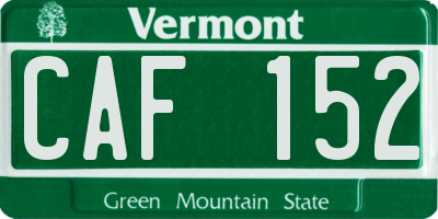 VT license plate CAF152