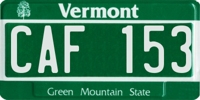 VT license plate CAF153