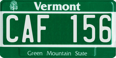 VT license plate CAF156