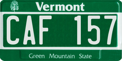 VT license plate CAF157