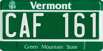 VT license plate CAF161