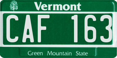 VT license plate CAF163