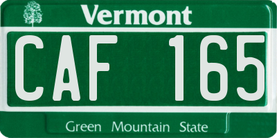 VT license plate CAF165
