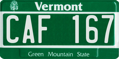 VT license plate CAF167