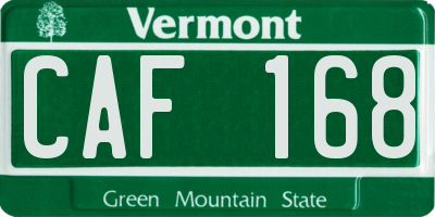 VT license plate CAF168