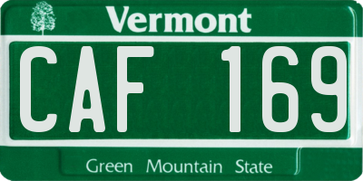 VT license plate CAF169