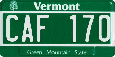 VT license plate CAF170