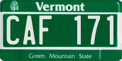 VT license plate CAF171