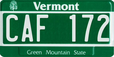 VT license plate CAF172
