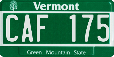 VT license plate CAF175