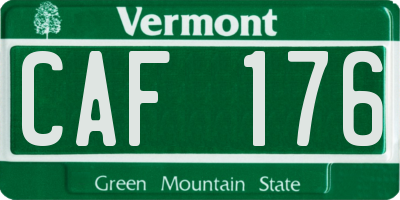 VT license plate CAF176