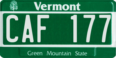 VT license plate CAF177