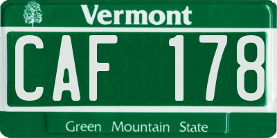 VT license plate CAF178