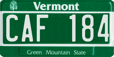 VT license plate CAF184